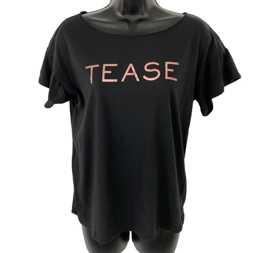 Victoria's‎ Secret Tease Short Sleeve Shirt Rose Gold Black Small